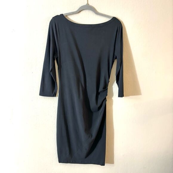 James Perse Midi Black Dress Jersey Size 4 - Picture 5 of 8